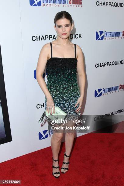 Kate Mara attends the premiere of Entertainment Studios Motion Picture's 'Chappaquiddick' at Samuel Goldwyn Theater on March 28, 2018 in Beverly...