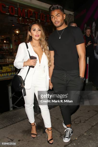 Sophie Kasaei leaving Lucky Voice karaoke club on March 28, 2018 in London, England.