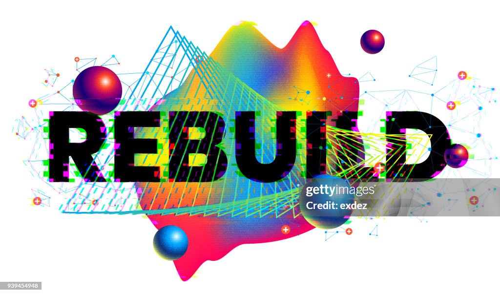 Rebuild Glitch Text Design High-Res Vector Graphic - Getty Images