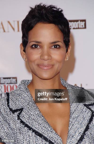 Actress Halle Berry arrives at The Hollywood Reporter's Annual Women in Entertainment Breakfast at the Beverly Hills Hotel on December 4, 2009 in...