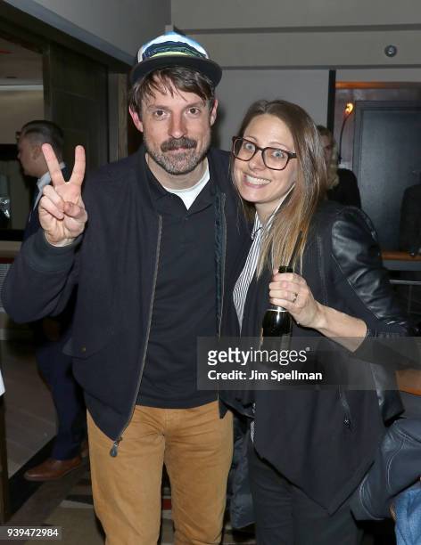 Producers Michael Prall and Lauren Haber attend the screening after party for Sundance Selects' "Love After Love" hosted by The Cinema Society with...