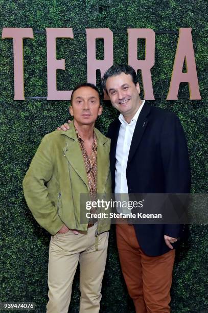 Bruno Tonioli and Marino Monferrato attend Terra Grand Opening at Eataly Los Angeles at Eataly LA on March 28, 2018 in Los Angeles, California.