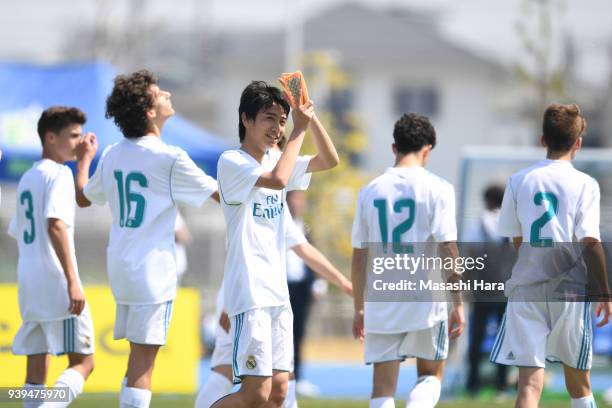Takuhiro Nakai of Real Madrid Cadete B looks on after the U-15 Kirin Lemon Cup match between Real Madrid Cadete B and Omiya Ardija U-15 on March 29,...