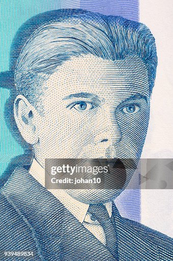 Rene Magritte portrait from Belgian money Rene Magritte portrait from Belgian money