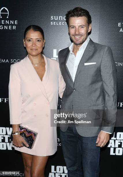 Keytt Lundqvist and model Alex Lundqvist attend the screening of Sundance Selects' "Love After Love" hosted by The Cinema Society with Etienne Aigner...