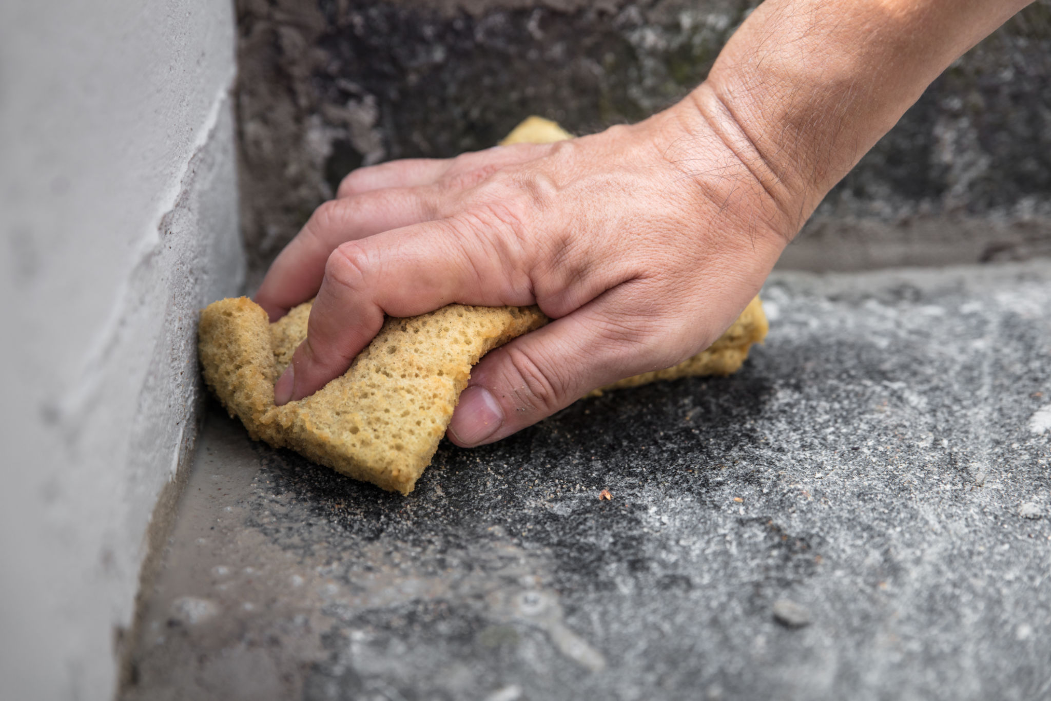 manual stone cleaning