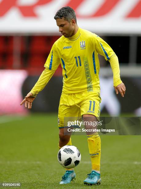 Marlos Romero Bonfim of Ukraine during the International Friendly match between Japan v Ukraine at the Stade Maurice Dufrasne on March 27, 2018 in...