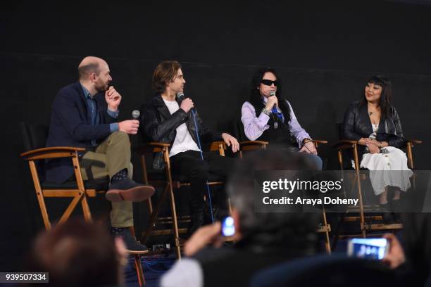 Paul Scheer, Gregory Sestero and Tommy Wiseau attend the "Best Fiends" Los Angeles Premiere at the Egyptian Theatre on March 28, 2018 in Hollywood,...