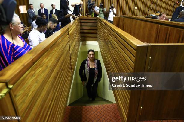 Convicted racist Vicki Momberg during sentencing at the Randburg Magistrates Court on March 28, 2018 in Randburg, South Africa. Momberg was sentenced...