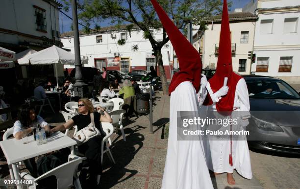 the penitents of the jeres de la fronteira,spain - fronteira stock pictures, royalty-free photos & images