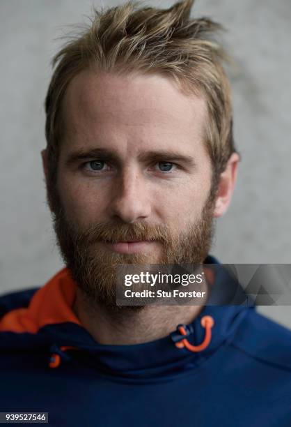 New Zealand captain Kane Williamson pictured ahead of the second test match against the New Zealand Black Caps at Hagley Oval on March 29, 2018 in...