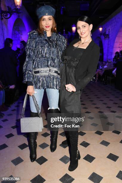 Model Patricia Contreras and writer/Model Sylvie Ortega Munos attend the Olga Boyarinova Couture Show At Euphoriom Club In Paris on March 28, 2018 in...