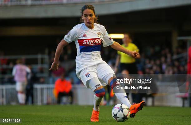 Amel Majri during the match between FC Barcelona and Olympique de Lyon, for the secong leg of the 1/4 final of the Womens UEFA Champions League,...