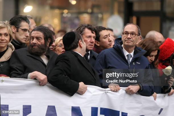 Ile De France Region President Valerie Pecresse , French-Jewish writer Marek Halter , President of the Israelite Central Consistory of France Joel...