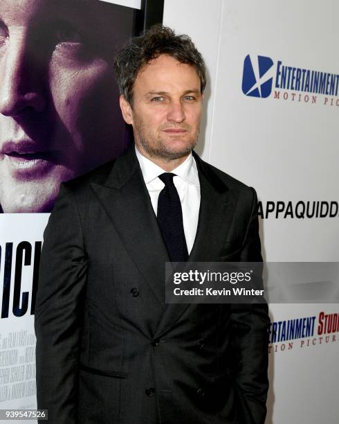 Actor Jason Clarke arrives at the premiere of Entertainment Studios Motion Picture's "Chappaquiddick" at the Samuel Goldwyn Theatre on March 28, 2018...