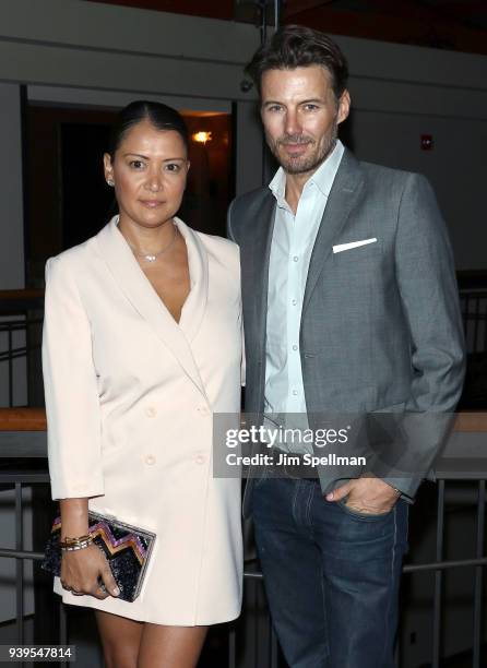 Keytt Lundqvist and model Alex Lundqvist attend the screening after party for Sundance Selects' "Love After Love" hosted by The Cinema Society with...