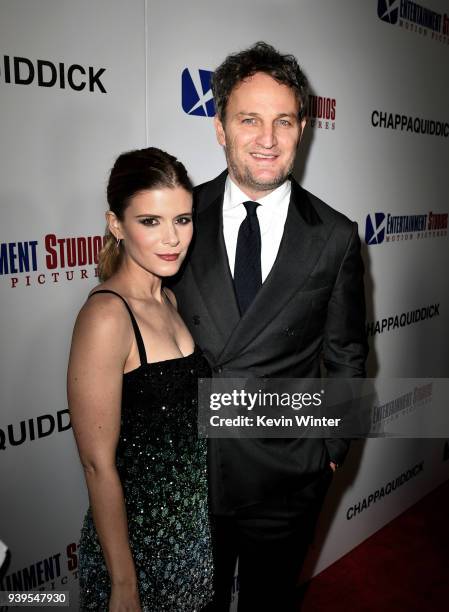 Actors Kate Mara and Jason Clarke arrive at the premiere of Entertainment Studios Motion Picture's "Chappaquiddick" at the Samuel Goldwyn Theatre on...