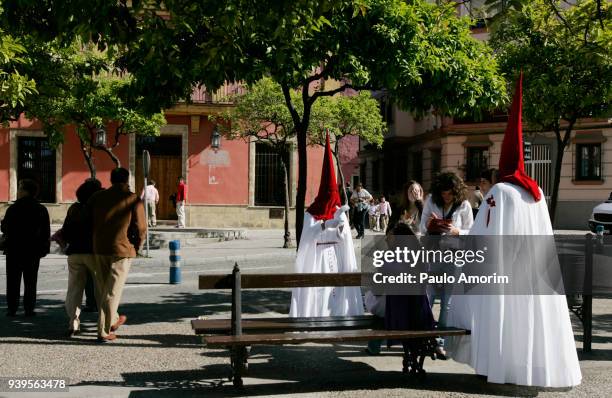 the penitents of the jeres de la fronteira,spain - fronteira stock pictures, royalty-free photos & images