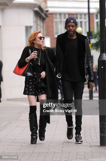 Lindsay Lohan is seen leaving her hotel to go for a walk around Mayfair on June 2, 2014 in London, England.