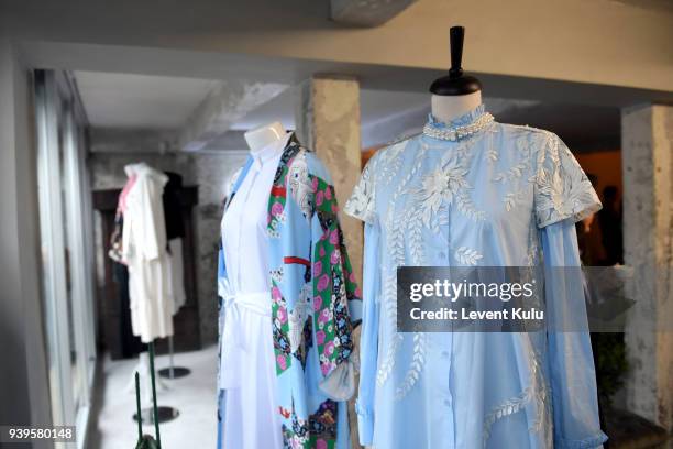 Fashion is on display ahead the Asli Filinta show during Mercedes Benz Fashion Week Istanbul at on March 29, 2018 in Istanbul, Turkey.