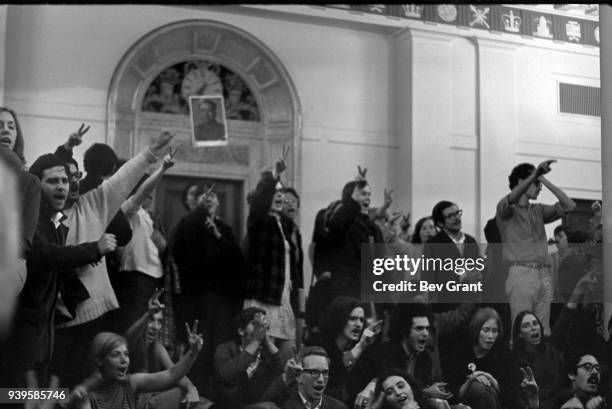 During the second takeover of Columbia University organized by the Students for a Democratic Society , students occupy the university's Hamilton...