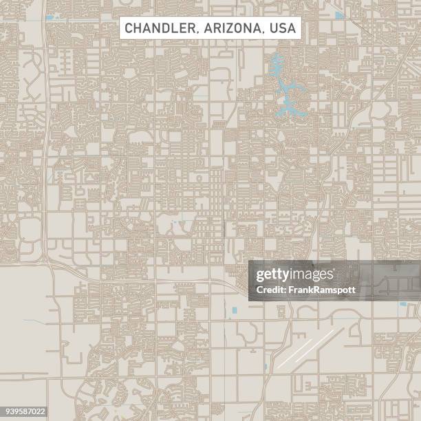 chandler arizona us city street map - chandler arizona stock illustrations