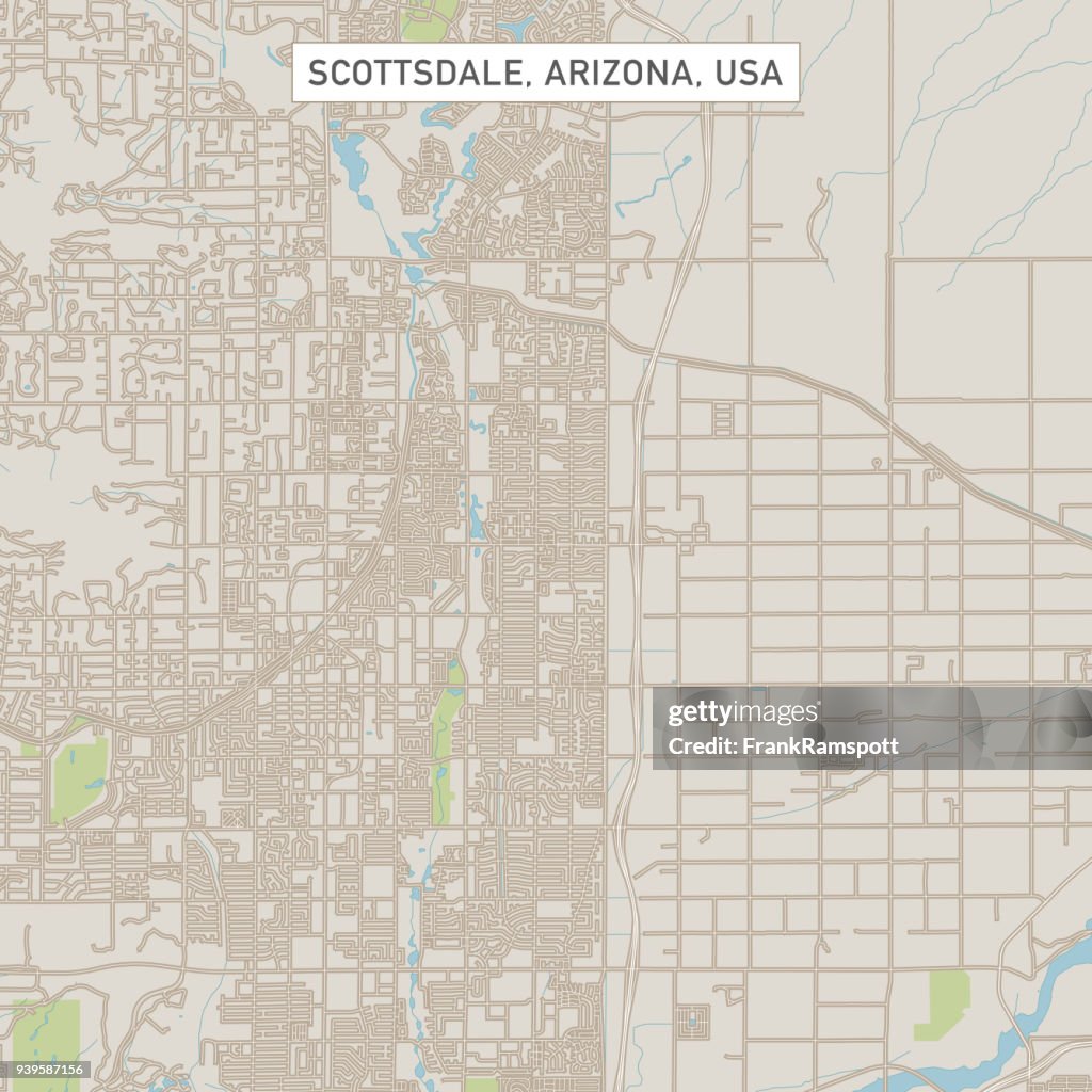 Scottsdale Arizona US City Street Map
