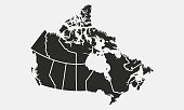 Map of the Canada with provinces and territories isolated on a white background. Vector illustration
