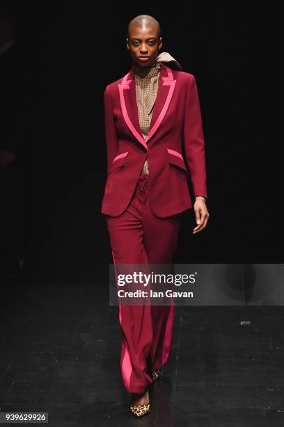 Model at the Exquise presentation during Mercedes Benz Fashion Week Istanbul at Zorlu Performance Hall on March 29, 2018 in Istanbul, Turkey.