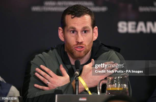 David Price speaks during the press conference at City Hall, Cardiff.