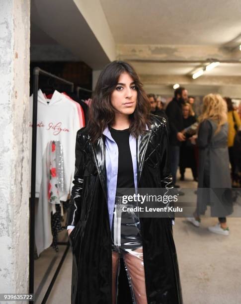 Nil Ninat attends the Asli Filinta show during Mercedes Benz Fashion Week Istanbul at on March 29, 2018 in Istanbul, Turkey.