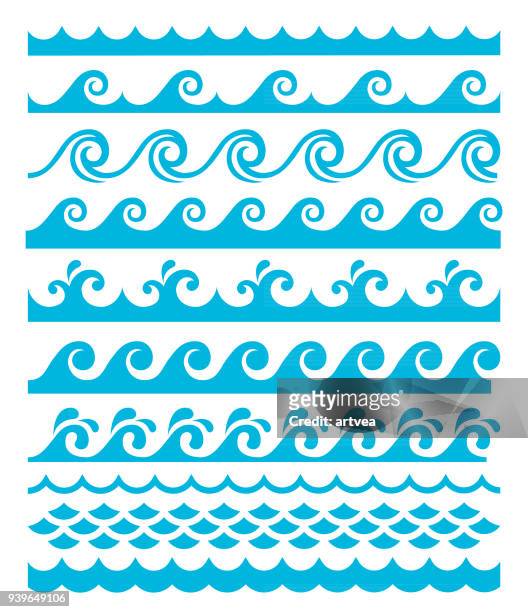 water waves - wave pattern stock illustrations