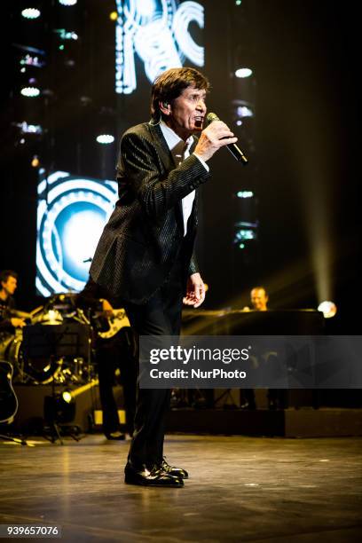 Italian singer and song-writer Gianni Morandi performing live at Mediolanum Forum Assago, Milan, Italy on 28 March 2018.