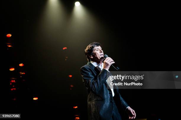 Italian singer and song-writer Gianni Morandi performing live at Mediolanum Forum Assago, Milan, Italy on 28 March 2018.