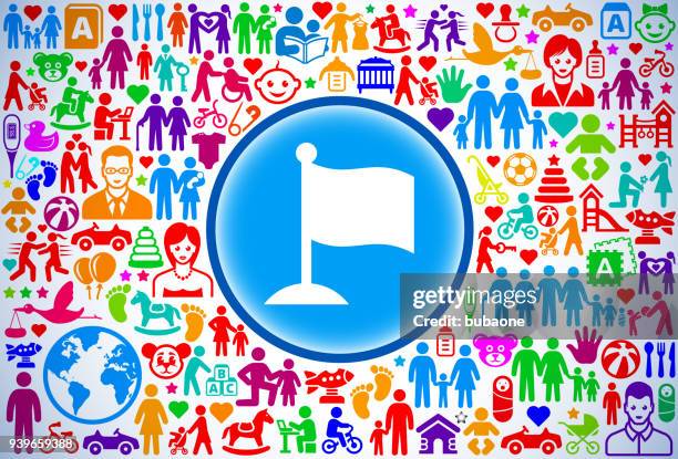 flag family and parenthood vector icon pattern - couple golfing stock illustrations