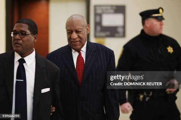 Actor and comedian Bill Cosby arrives for a pretrial hearing for his sexual assault trial at the Montgomery County Courthouse in Norristown,...