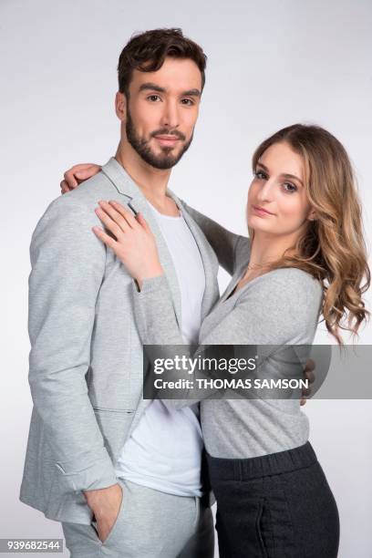 Olympic Silver medalists, three-time World champions, four-time European champions, French ice dancers Gabriella Papadakis and Guillaume Cizeron pose...