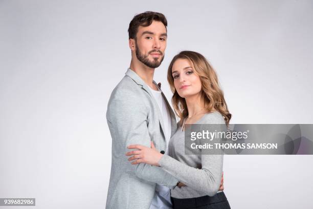 Olympic Silver medalists, three-time World champions, four-time European champions, French ice dancers Gabriella Papadakis and Guillaume Cizeron pose...