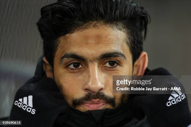 Ayman Ashraf of Egypt during the International Friendly match between Egypt and Greece at Stadion Letzigrund at Letzigrund on March 27, 2018 in...
