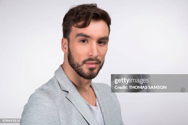 Olympic Silver medalist, three-time World champion, four-time European champion, French ice pair figure skating dancer Guillaume Cizeron poses during...