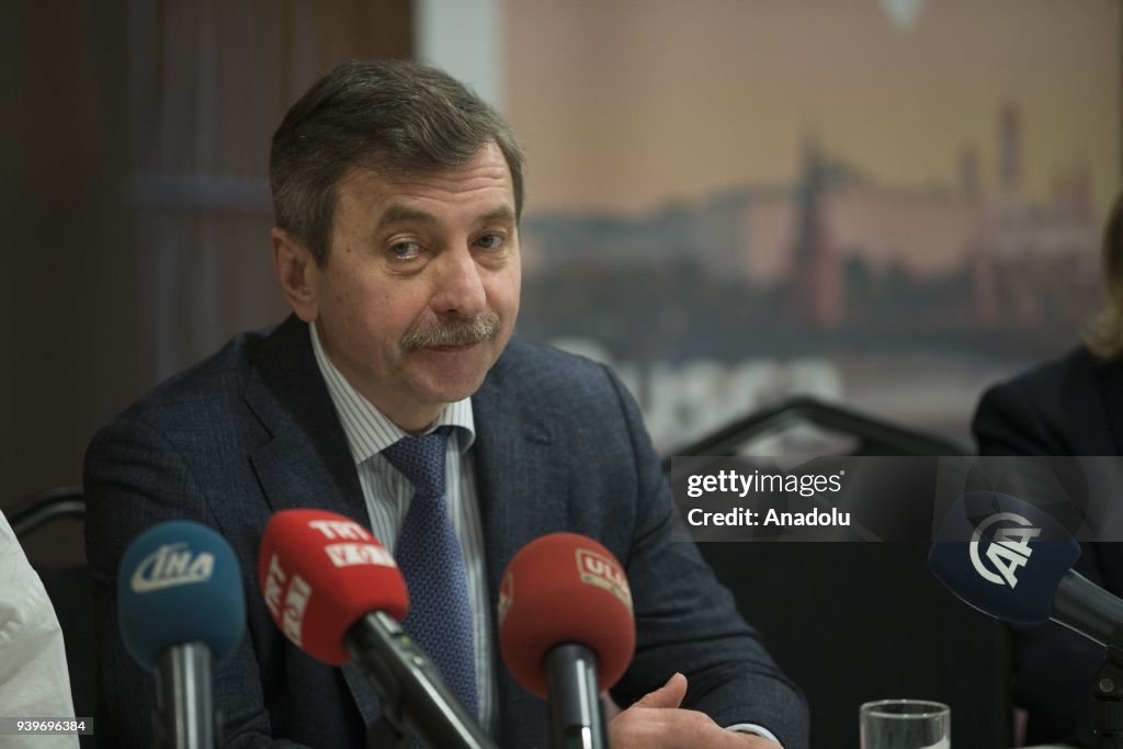Russian cosmonaut Aleksandr Lazutkin in Ankara
