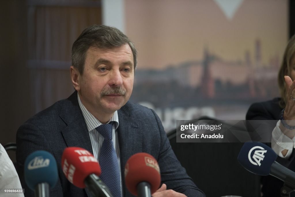 Russian cosmonaut Aleksandr Lazutkin in Ankara