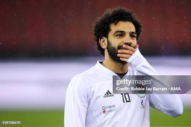 Mohamed Salah of Egypt during the International Friendly match between Egypt and Greece at Stadion Letzigrund at Letzigrund on March 27, 2018 in...