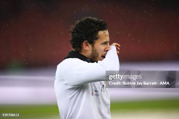 Ramadan Sobhy of Egypt during the International Friendly match between Egypt and Greece at Stadion Letzigrund at Letzigrund on March 27, 2018 in...