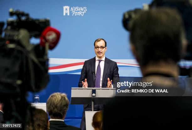 Dutch Minister of Economic Affairs and Climate Eric Wiebes gives a press conference regarding the government plans for the gas producing in the...