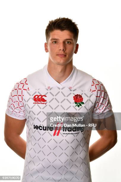 Ben Howard of England poses for a portrait during the England Sevens Squad Photocall at Twickenham Stadium on March 22, 2018 in London, England.