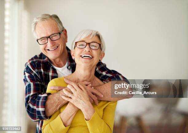 he loves it when she laughs - old man laughing and glasses stock pictures, royalty-free photos & images