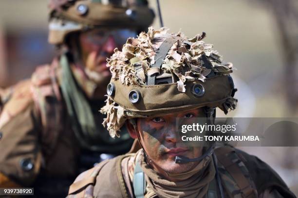 Soldier attached to a company comprising a storied regiment of predominantly Nepalese recruits takes part in a simulated military excercise of the...