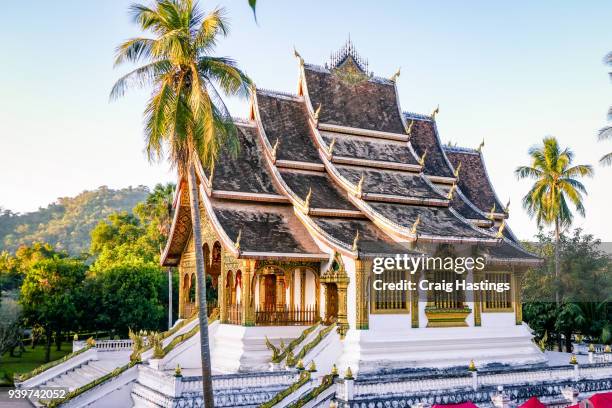 luang prabang temple in the heart of the city - ルアンパバン ストックフォトと画像