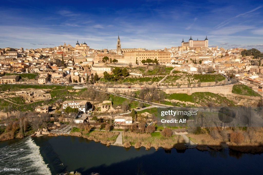 Panoramic view of the imperial city of Toledo, Spain
